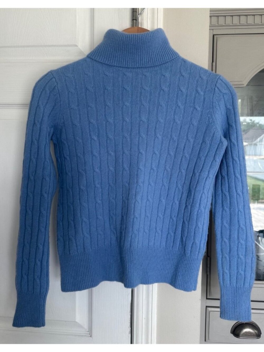 Vineyard Vines Women's XS Cashmere Blue Cabe Knit Turtleneck Sweater